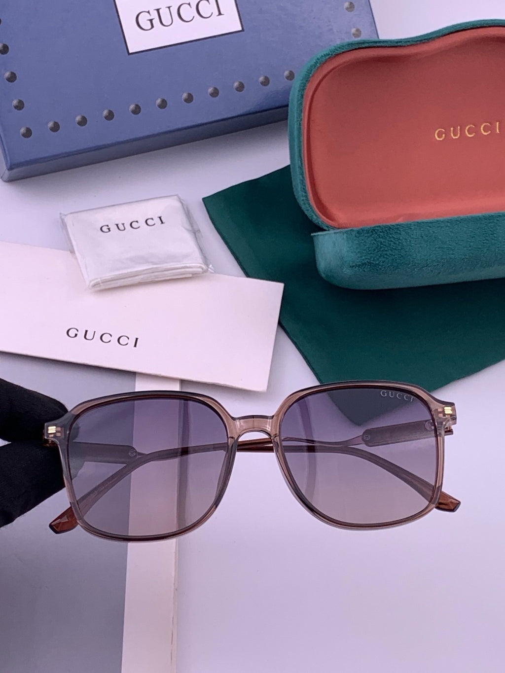 Gucci G7231 Metal Fashion Red Lens Sunglasses for Men & Women - 371606