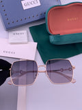 Gucci G5225 Square Brown Lens Sunglasses for Men & Women - 371580