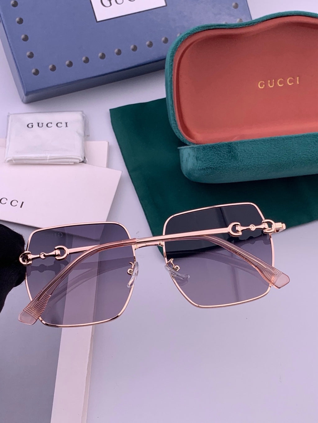 Gucci G5225 Square Brown Lens Sunglasses for Men & Women - 371580 - detail image 5