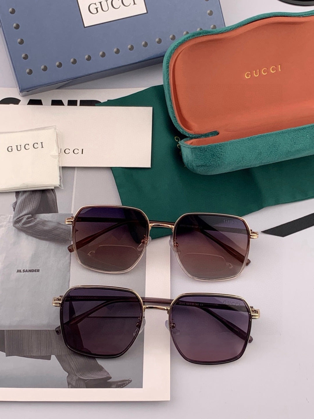 Gucci G1323 Polarized Square Black Lens Sunglasses for Men & Women - 371581 - detail image 7