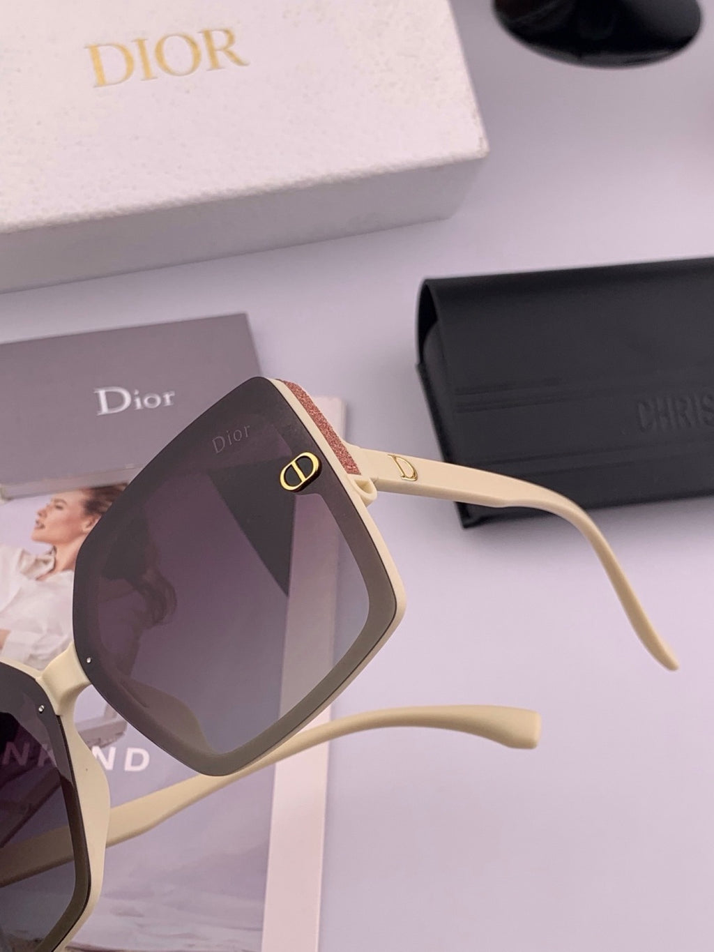 Dior CD4971 Polarized Square Gold Lens Sunglasses for Women - 371889 - detail image 2