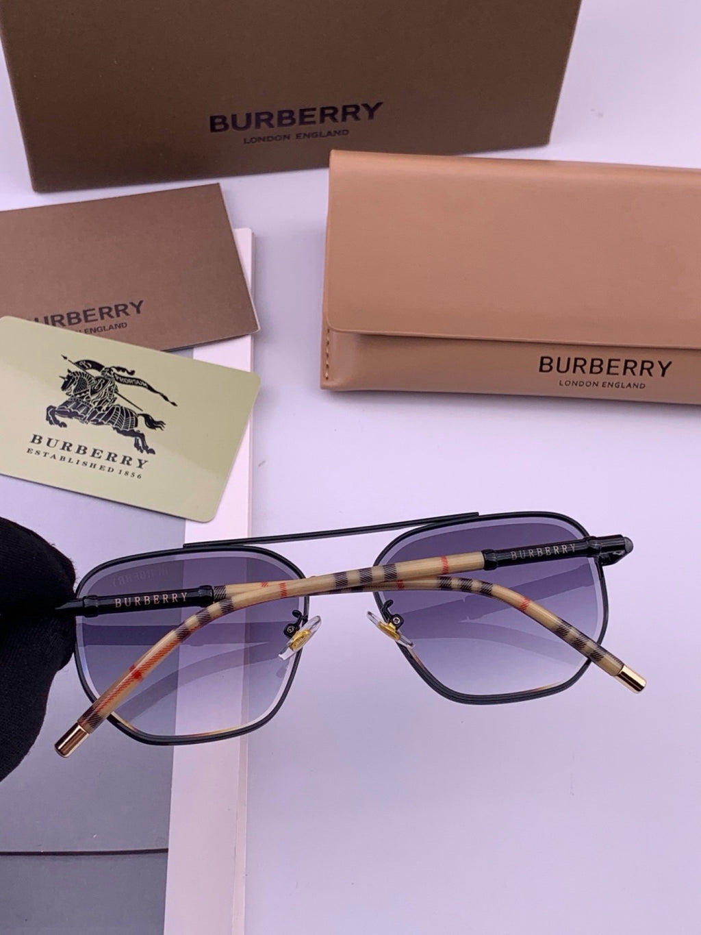 Burberry B938 Aviator Purple Lens Sunglasses for Men - 372314 - detail image 4