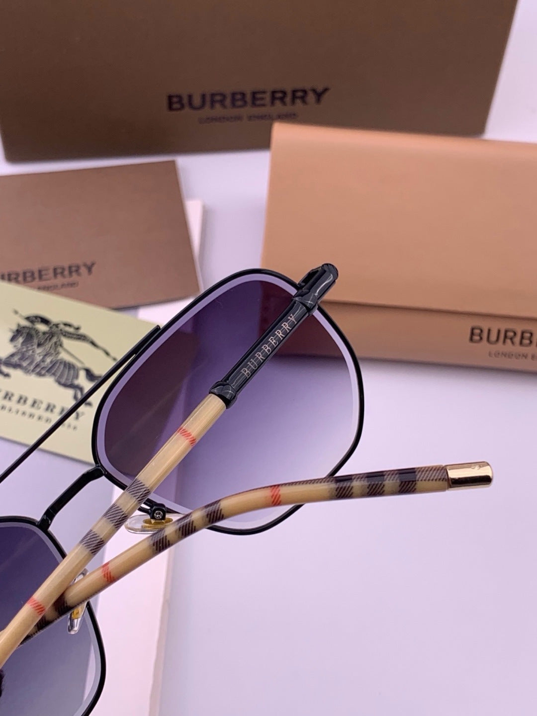 Burberry B938 Aviator Purple Lens Sunglasses for Men - 372314 - detail image 6