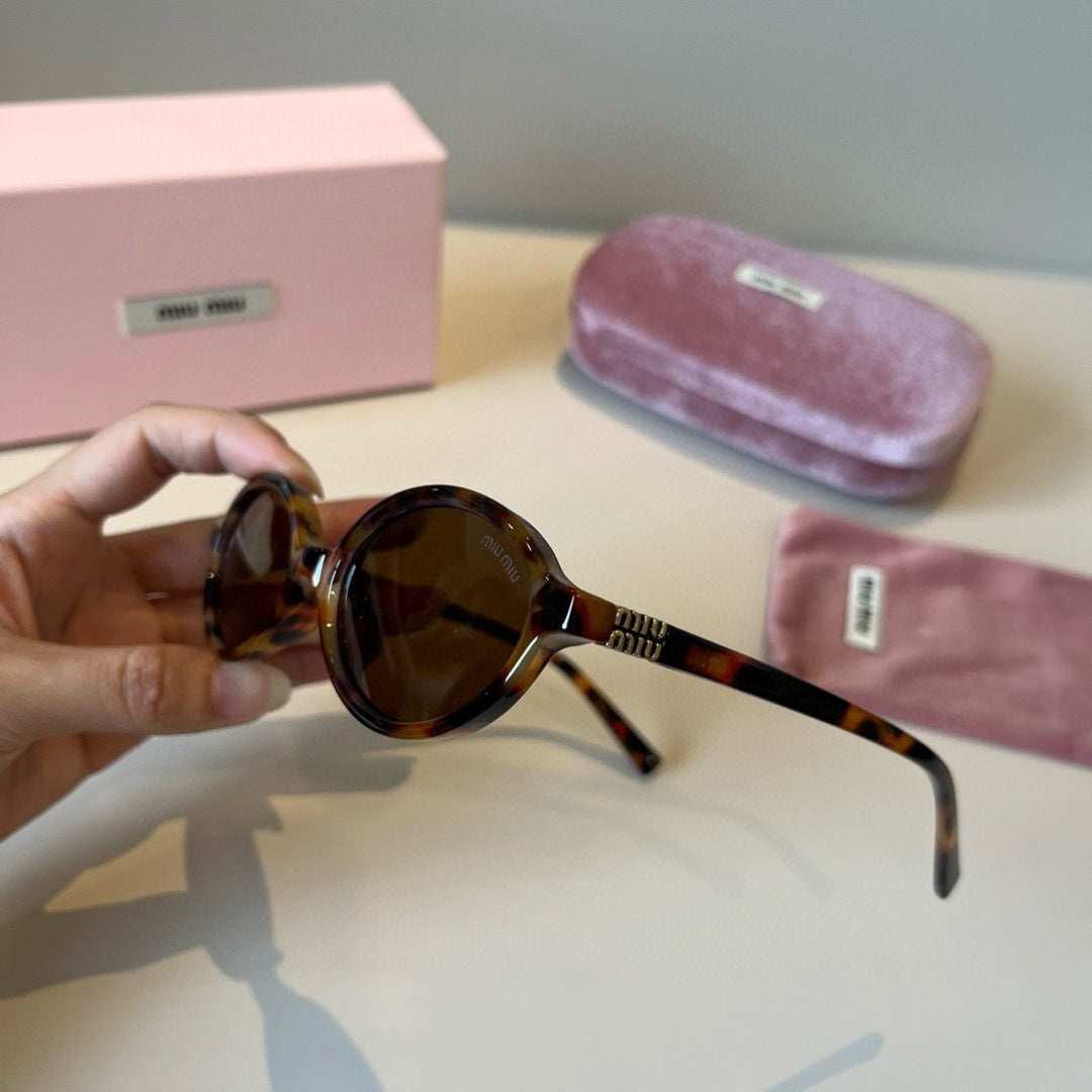 Miu Miu Round Brown Lens Sunglasses for Men & Women - 372418 - detail image 4