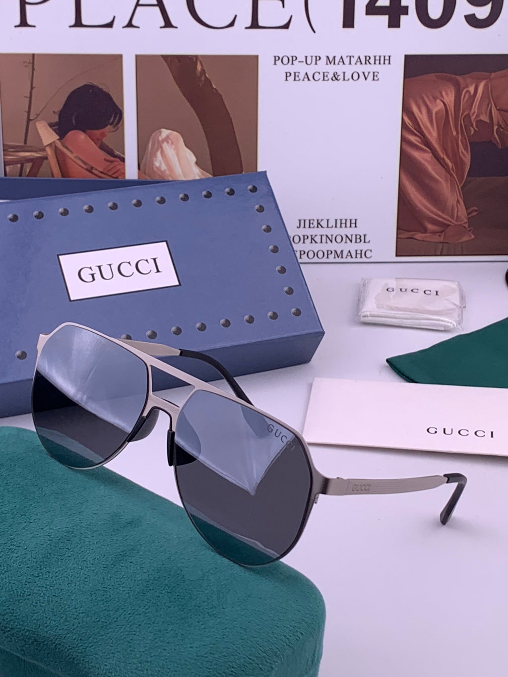 Gucci G7225 Polarized Aviator Gold Lens Sunglasses for Men - 371653 - detail image 2
