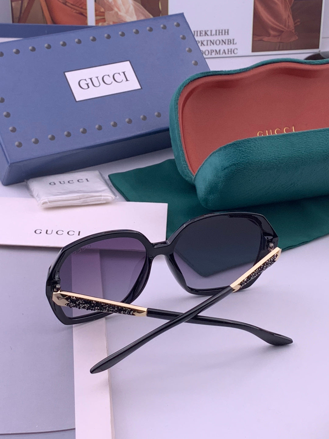 Gucci G5339 Polarized Round Brown Lens Sunglasses for Women - 371535 - detail image 6