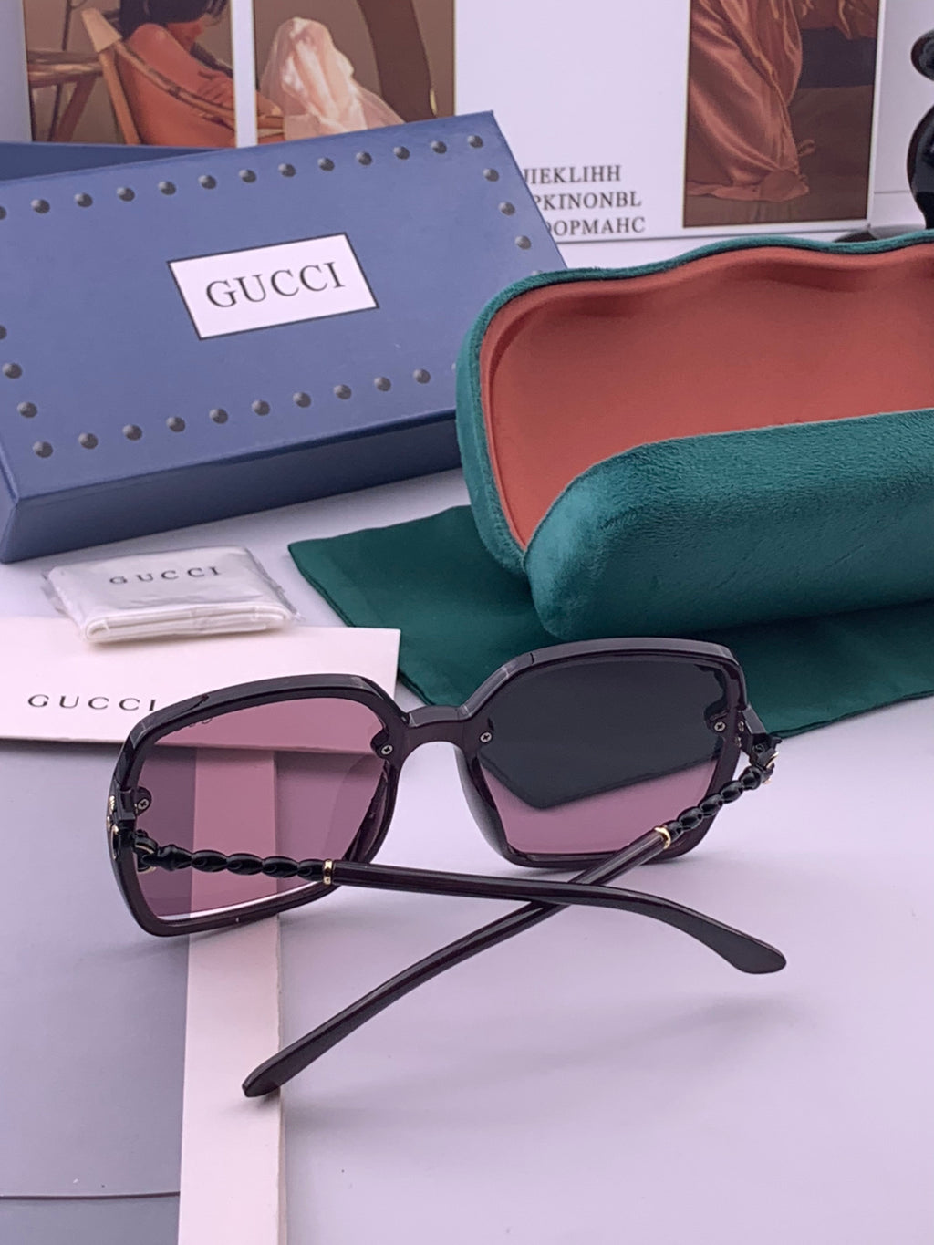 Gucci G0292 Polarized Round Brown Lens Sunglasses for Women - 371536 - detail image 7