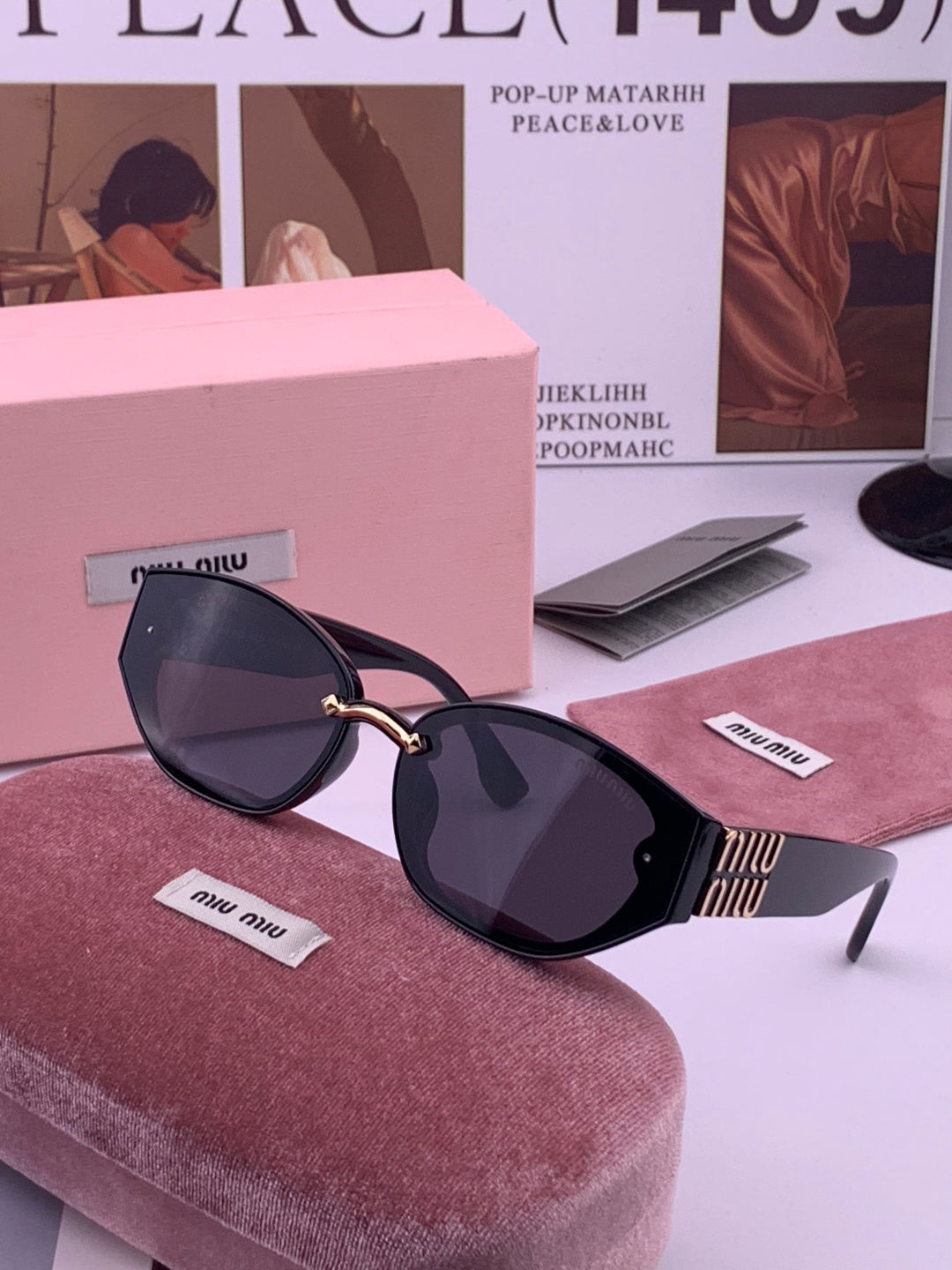 Miu Miu M7350 Fashion Black Lens Sunglasses for Men & Women - 372436 - detail image 2