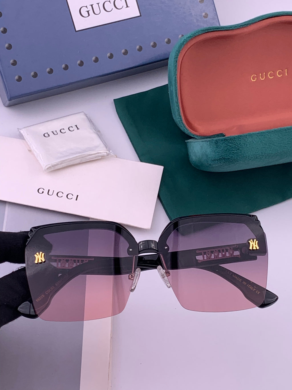 Gucci 2592 Polarized Square Gold Lens Sunglasses for Men & Women - 371542