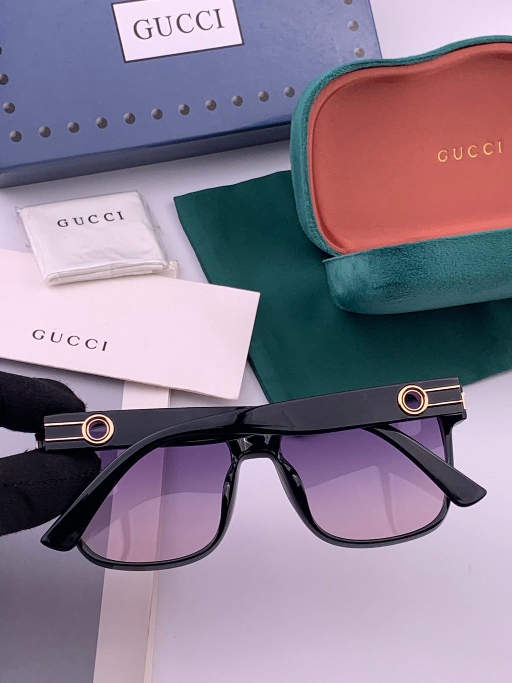 Gucci G1106 Metal Square Brown Lens Sunglasses for Men & Women - 371544 - detail image 4