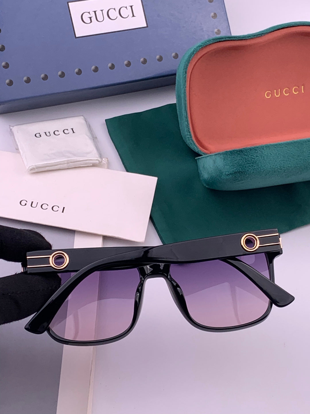 Gucci G1106 Metal Square Brown Lens Sunglasses for Men & Women - 371544 - detail image 4