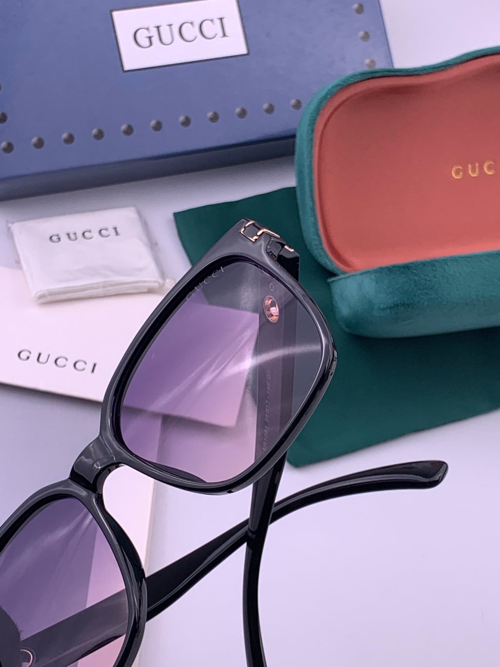 Gucci G1106 Metal Square Brown Lens Sunglasses for Men & Women - 371544 - detail image 5