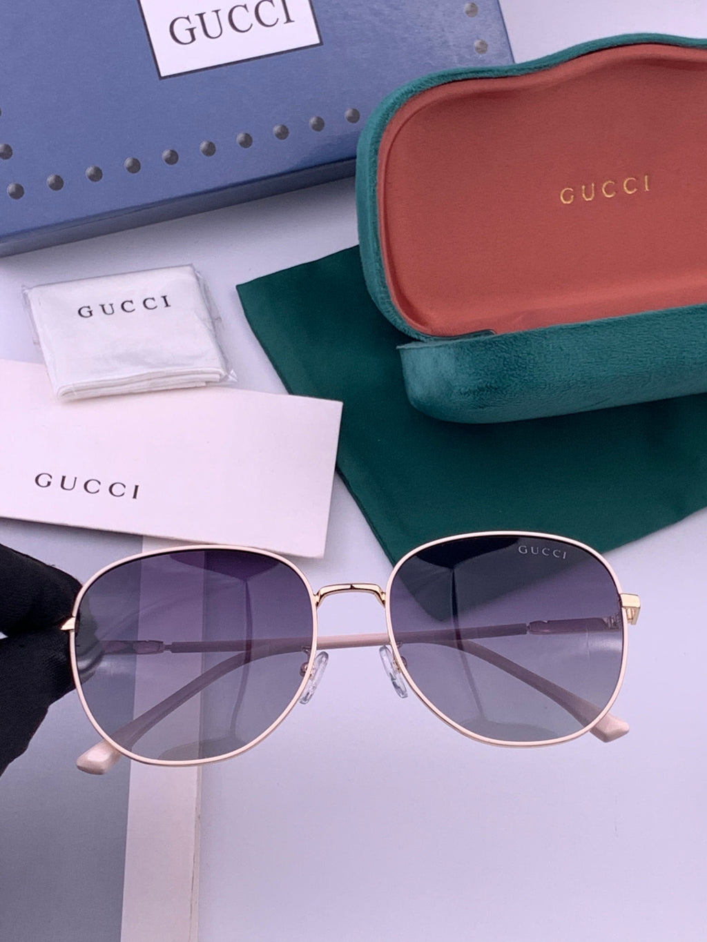 Gucci G5822 Polarized Oversized Gold Lens Sunglasses for Men & Women - 371547