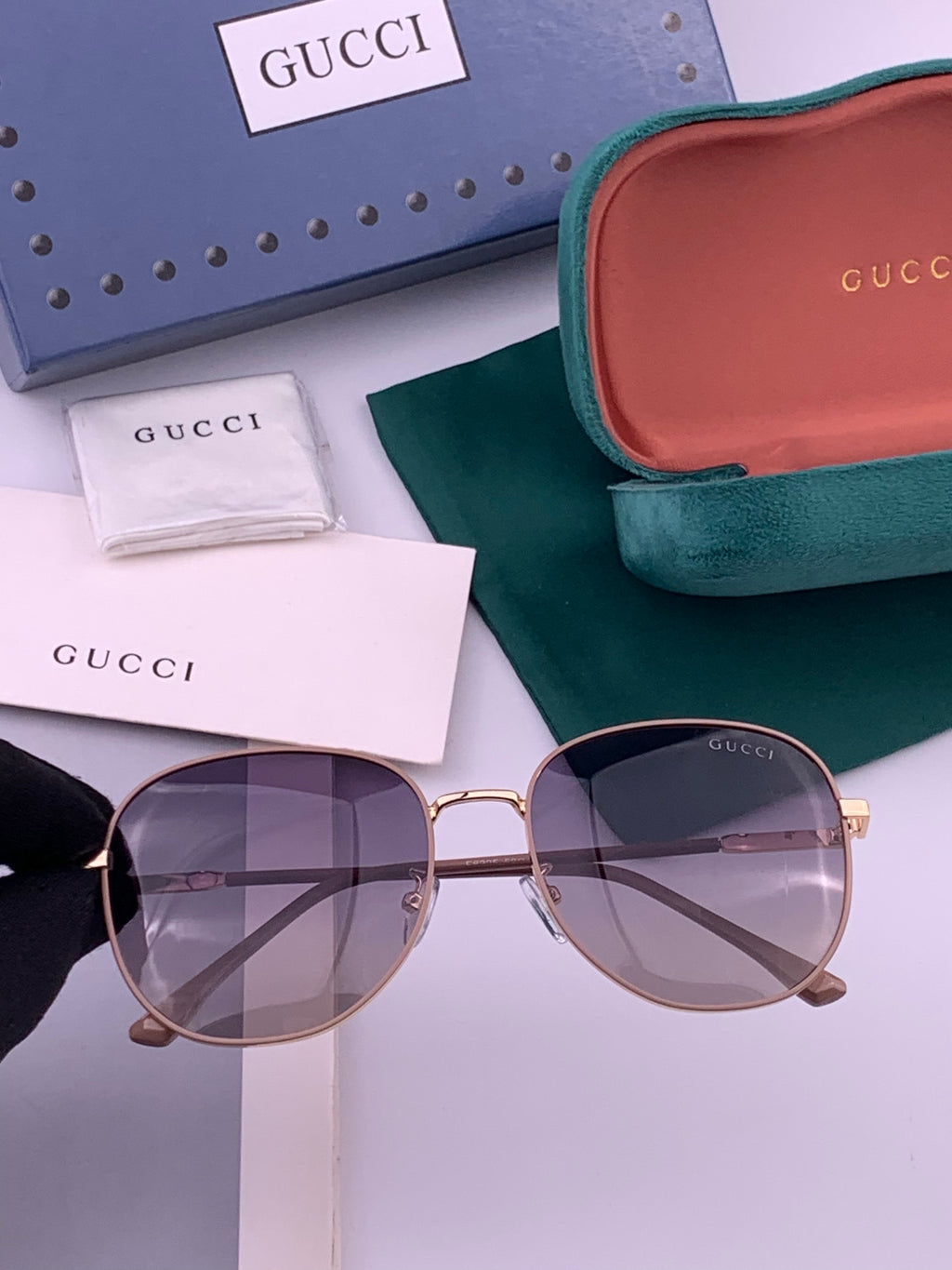 Gucci G5822 Polarized Oversized Gold Lens Sunglasses for Men & Women - 371549