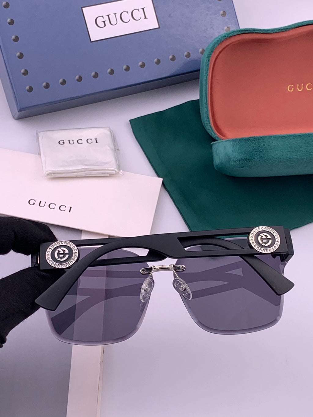 Gucci G3101 Square Brown Lens Sunglasses for Men & Women - 371552 - detail image 6
