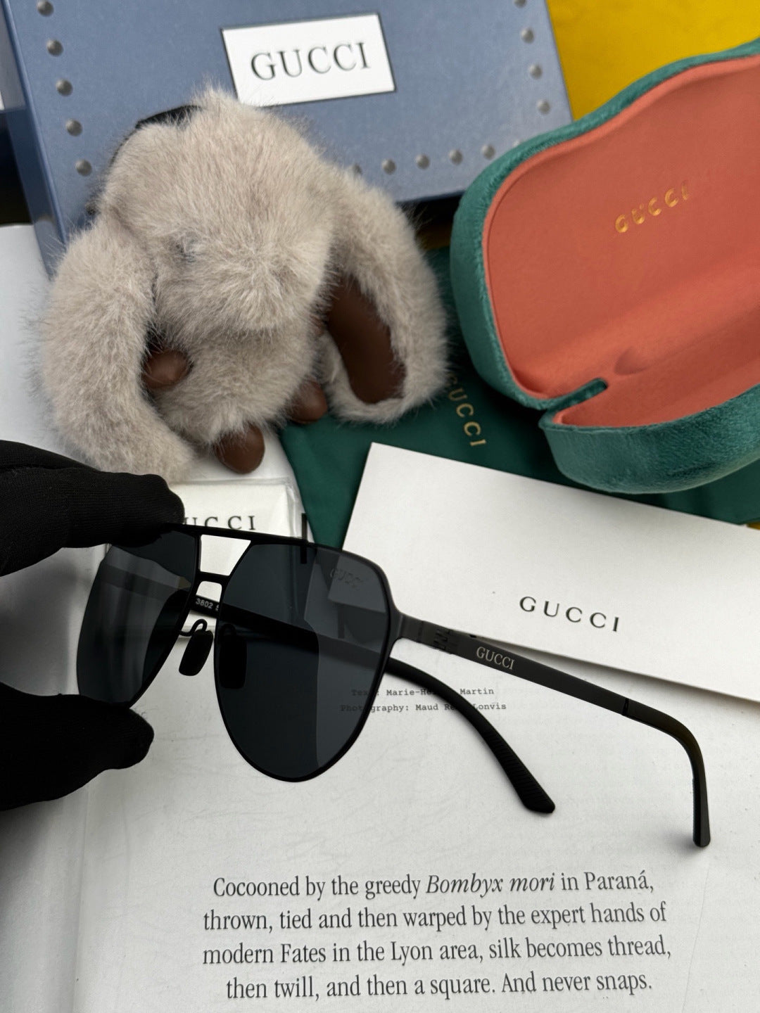 Gucci G2380 Polarized Aviator Gold Lens Sunglasses for Men - 371558 - detail image 6