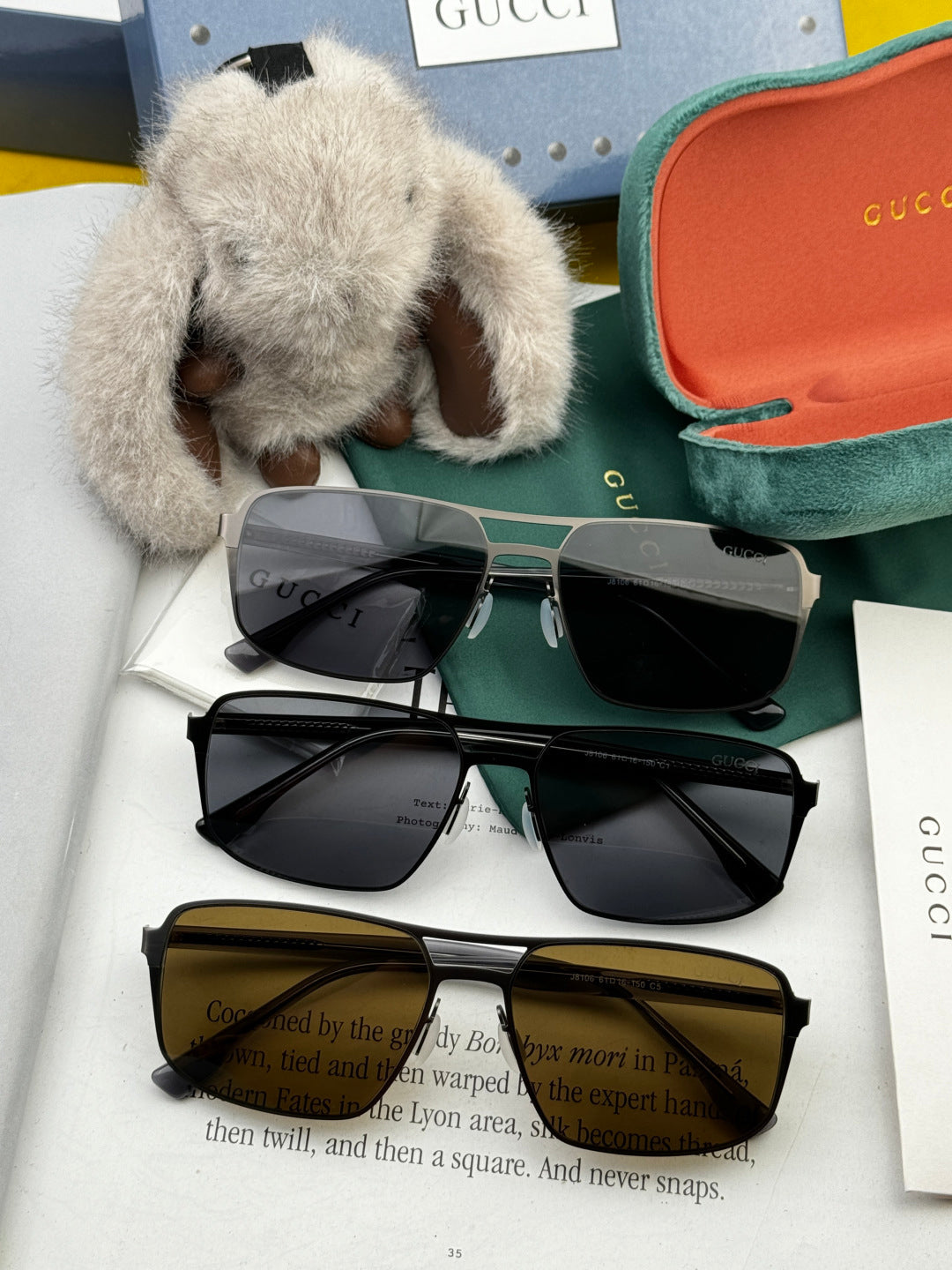 Gucci G6810 Polarized Aviator Black Lens Sunglasses for Men - 371528 - detail image 7