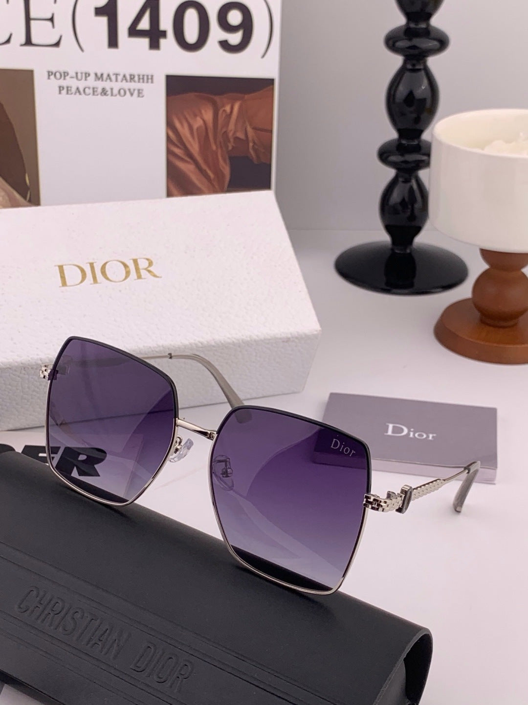 Dior D6310 Polarized Square Red Lens Sunglasses for Men & Women - 371959 - detail image 2