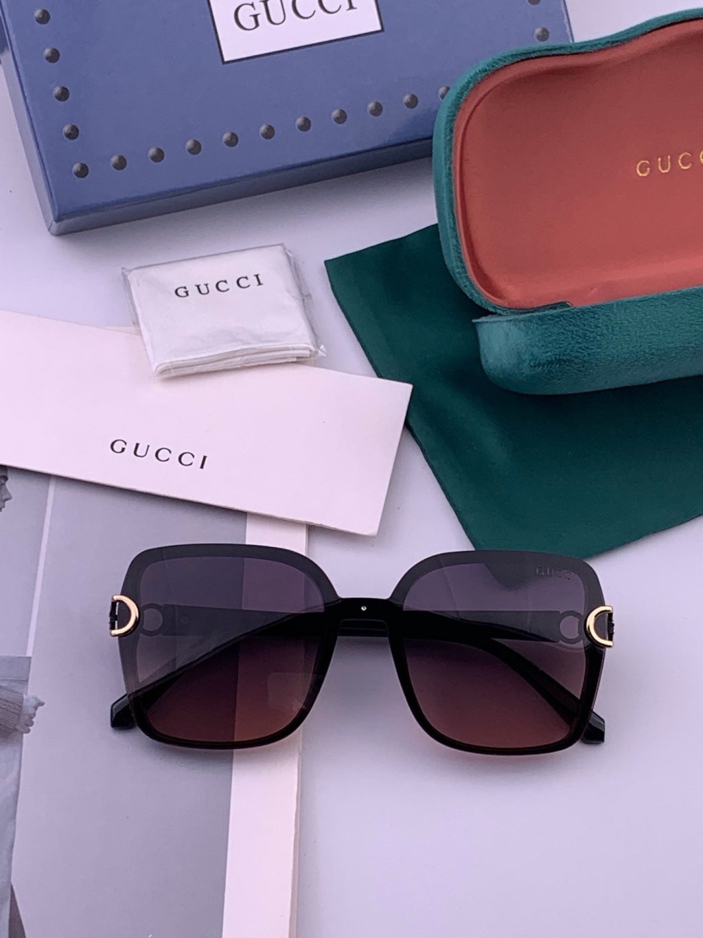Gucci G9223 Polarized Square Brown Lens Sunglasses for Men & Women - 371521 - detail image 6