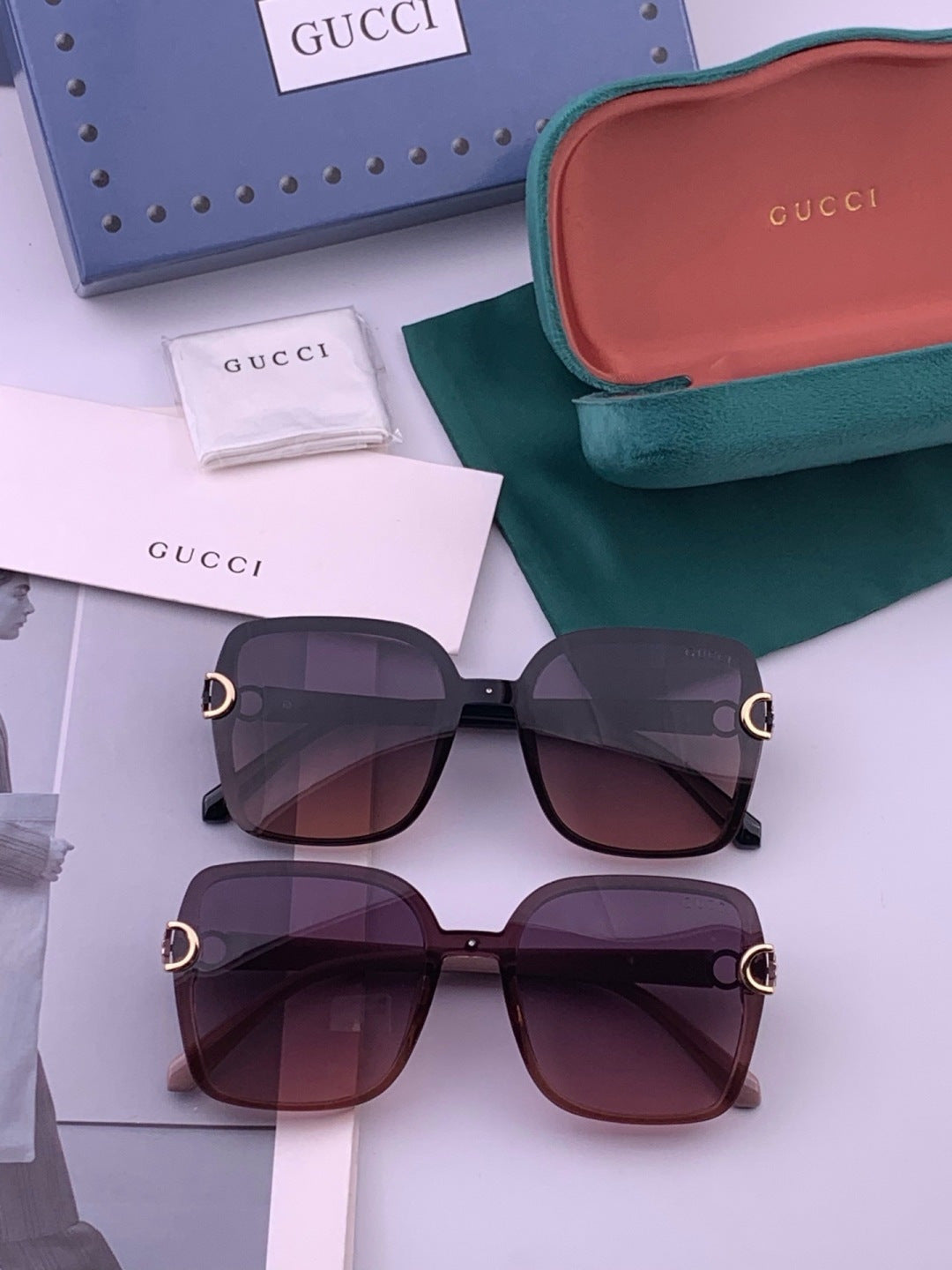 Gucci G9223 Polarized Square Brown Lens Sunglasses for Men & Women - 371521 - detail image 8
