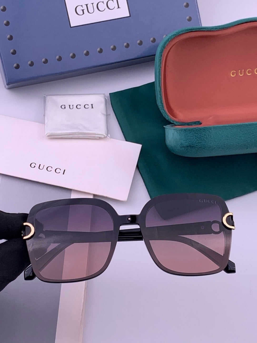 Gucci G9223 Polarized Square Brown Lens Sunglasses for Men & Women - 371521