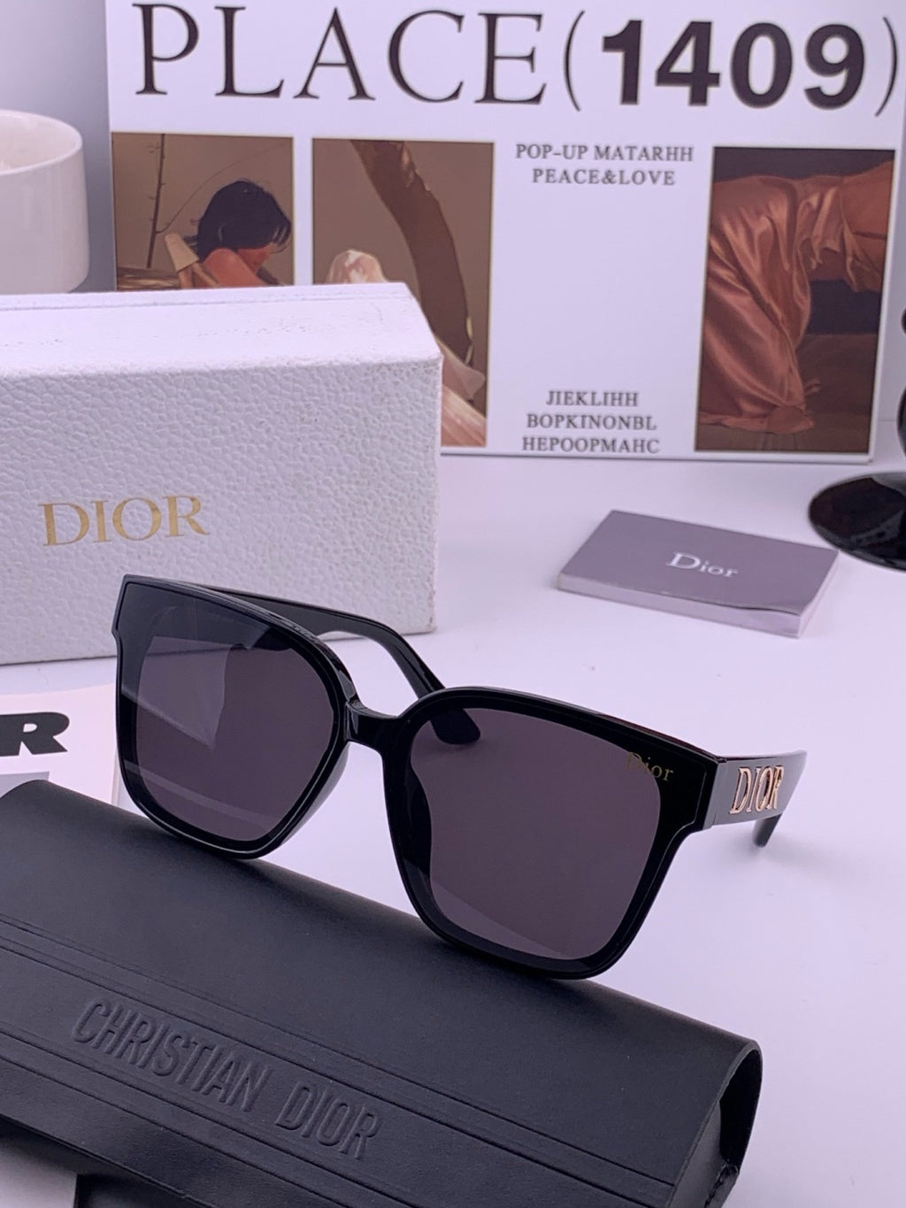 Dior D6895 Square Pink Lens Sunglasses for Men & Women - 382381 - detail image 3