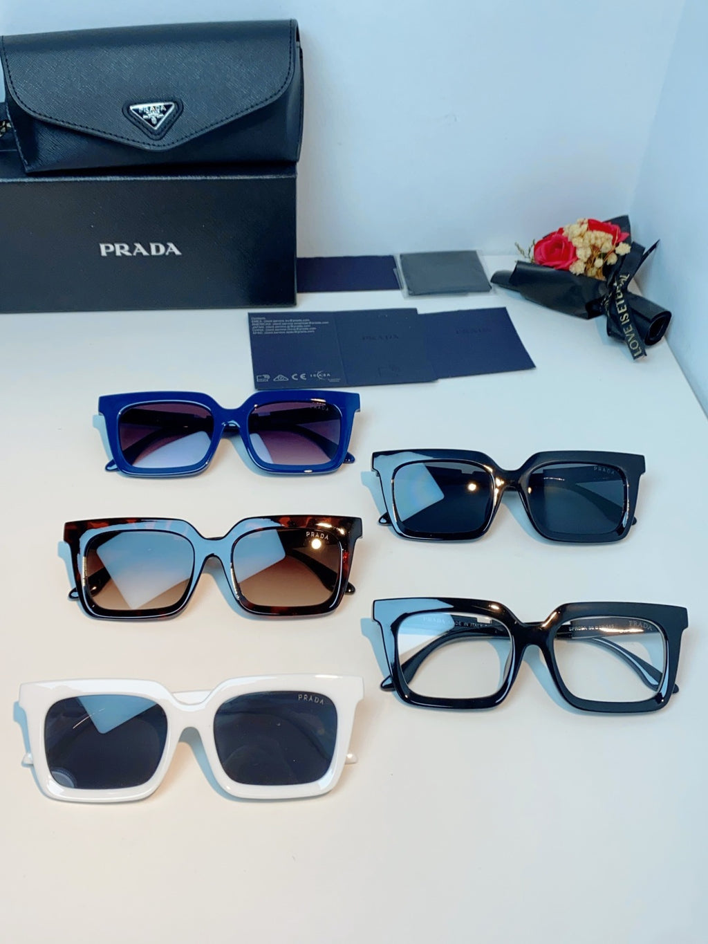 Prada Square Red Lens Sunglasses for Men & Women - 382666 - detail image 13