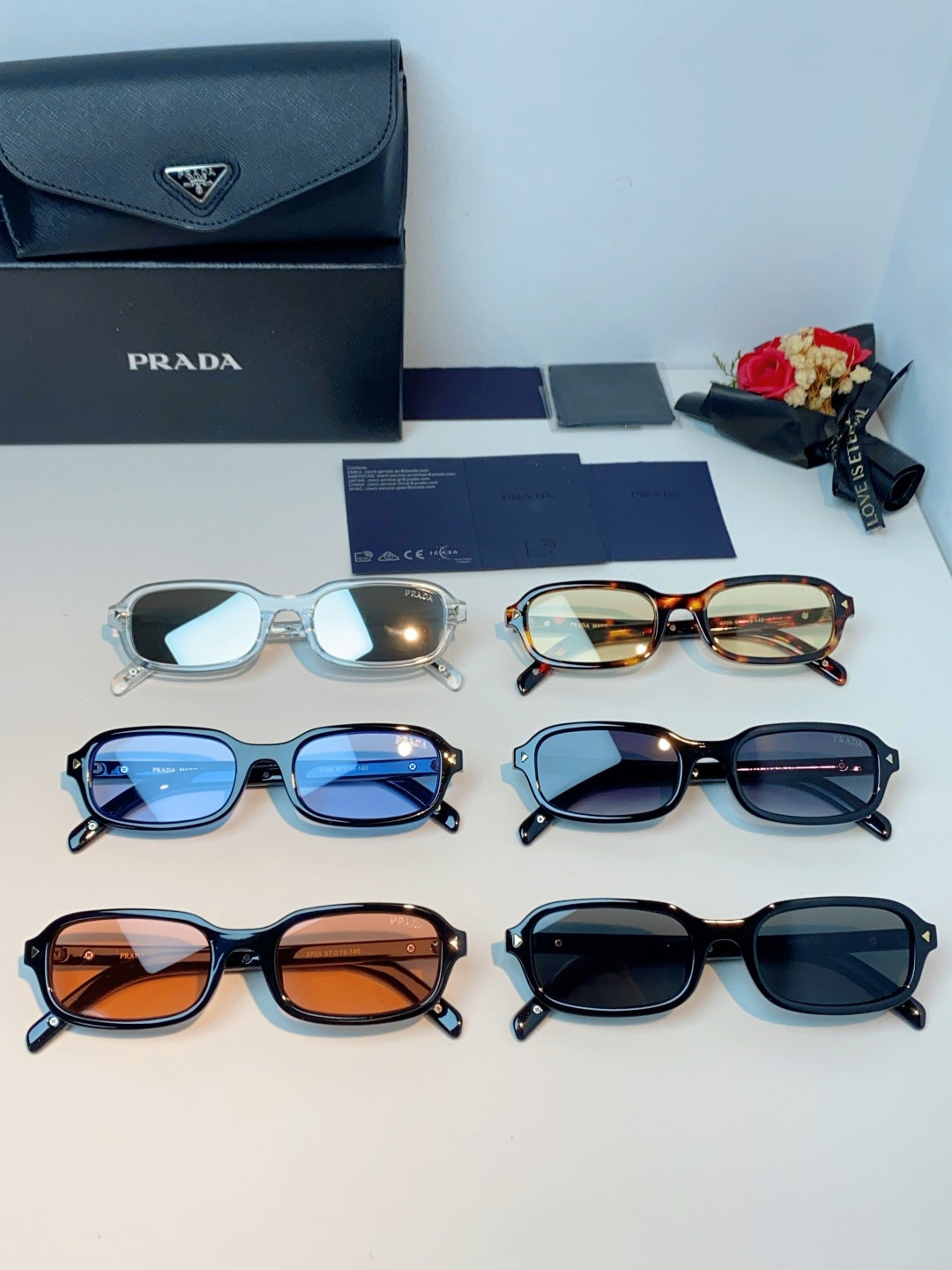 Prada Metal Oval Brown Lens Sunglasses for Men & Women - 382673 - detail image 13