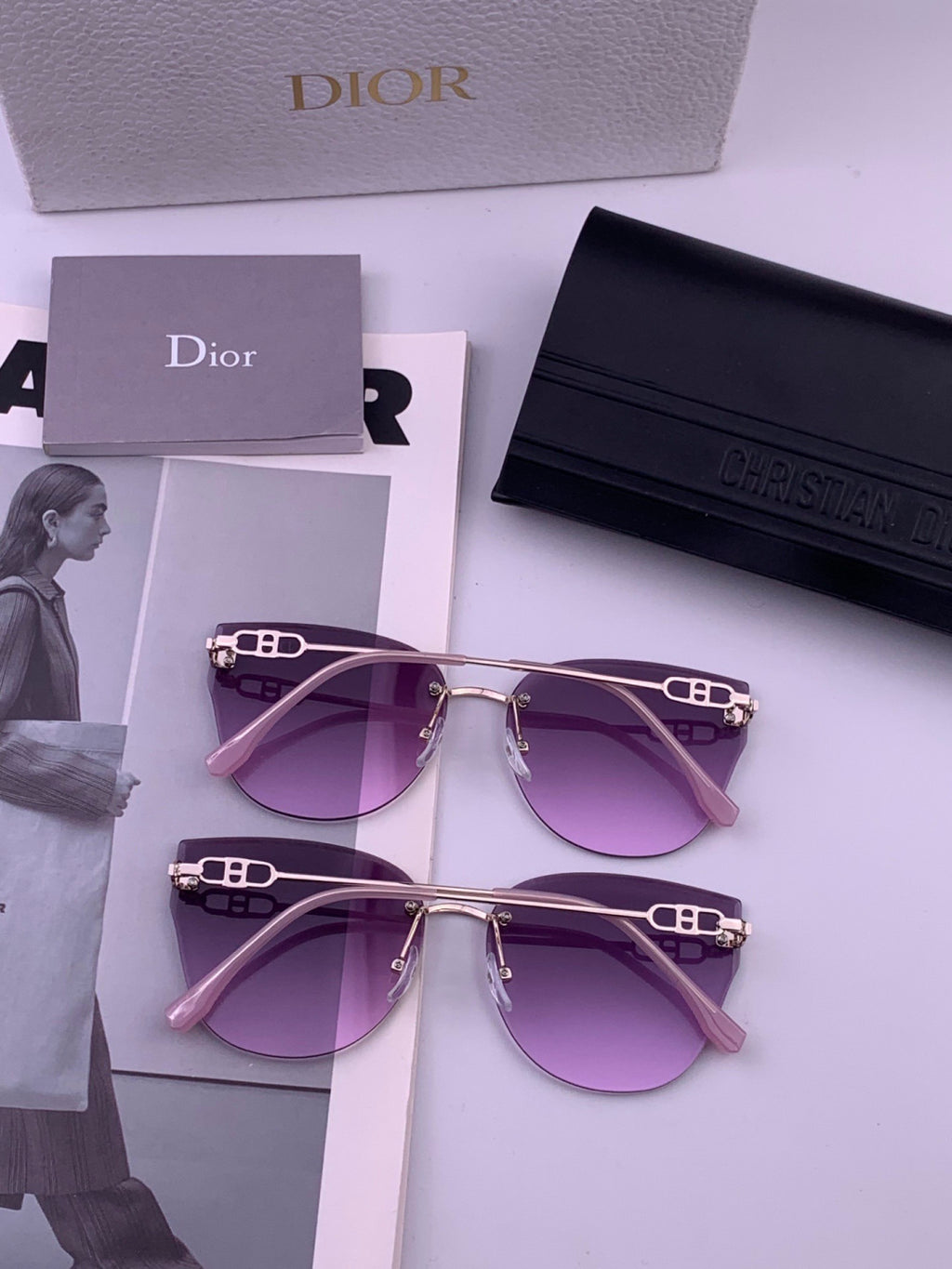 Dior CD3251 Lightweight Rimless Brown Lens Sunglasses for Women - 382474 - detail image 5