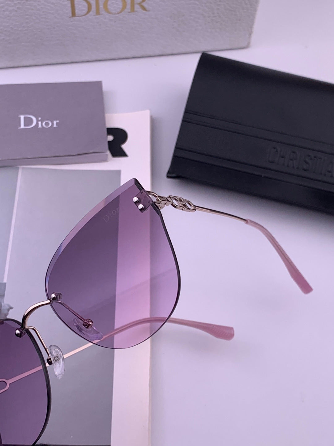 Dior CD3251 Lightweight Rimless Brown Lens Sunglasses for Women - 382474 - detail image 2