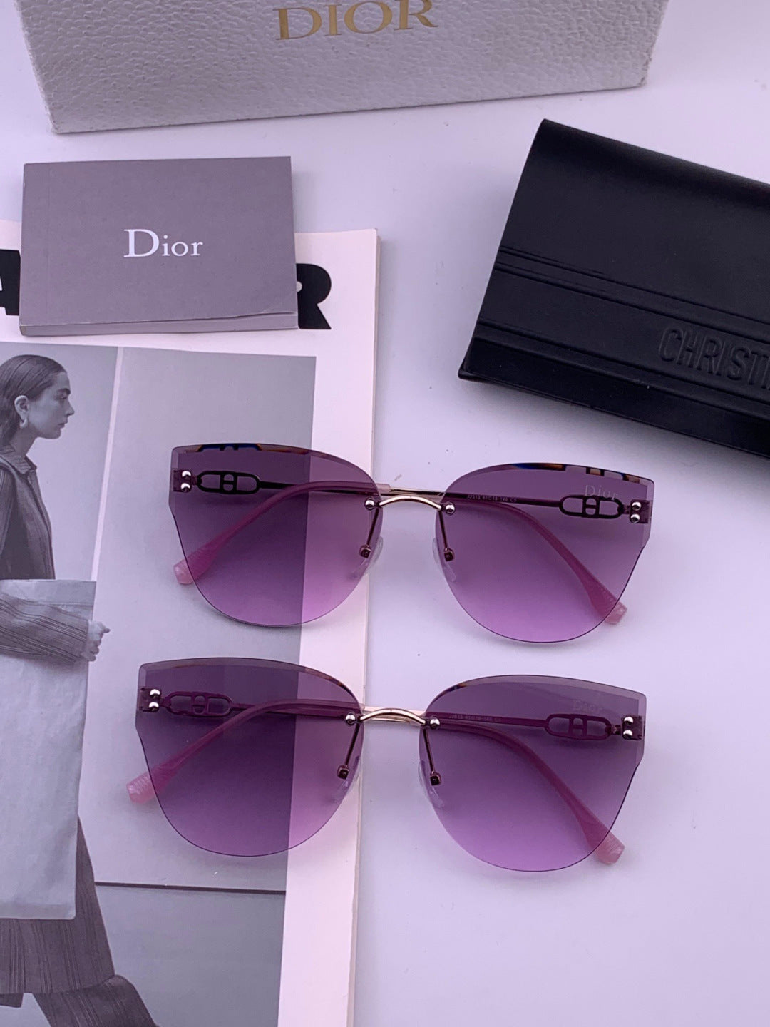 Dior CD3251 Lightweight Rimless Brown Lens Sunglasses for Women - 382474 - detail image 6