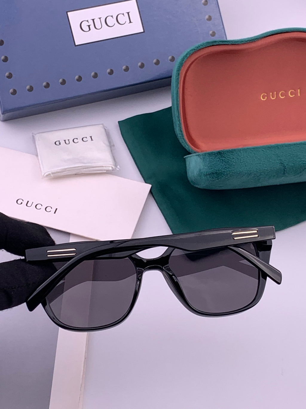 Gucci G77726 Polarized Square Black Lens Sunglasses for Men & Women - 382135 - detail image 6