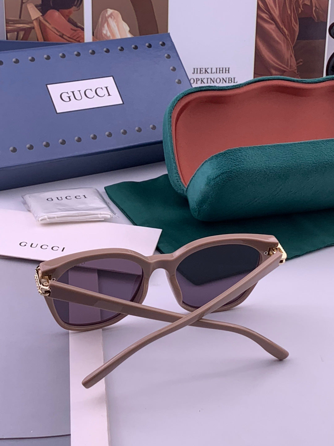 Gucci G6753 Round Black Lens Sunglasses for Men & Women - 382107 - detail image 5