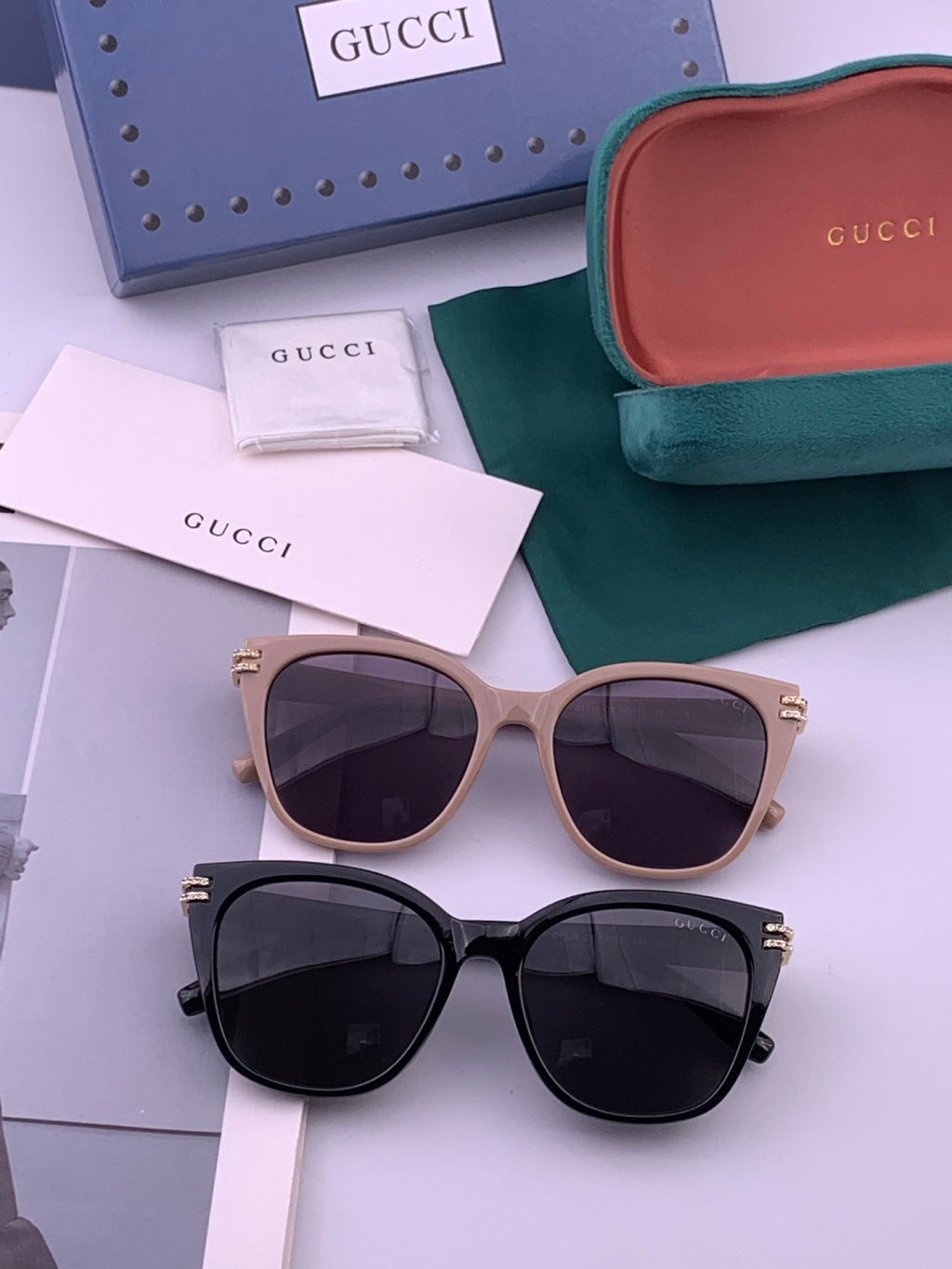 Gucci G6753 Round Black Lens Sunglasses for Men & Women - 382107 - detail image 7