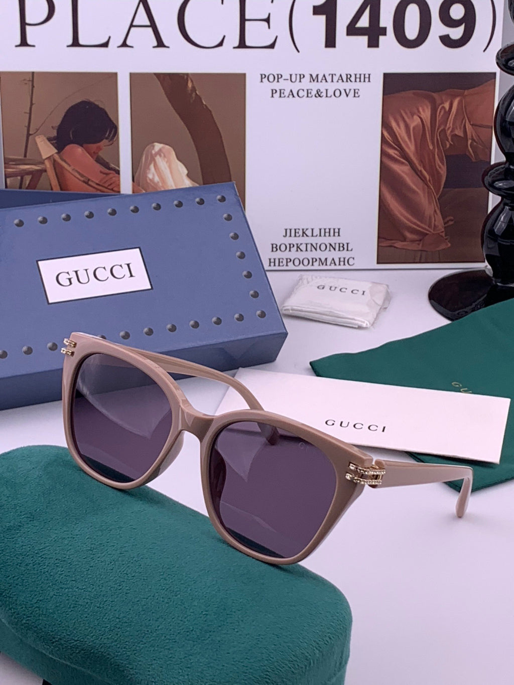 Gucci G6753 Round Black Lens Sunglasses for Men & Women - 382107