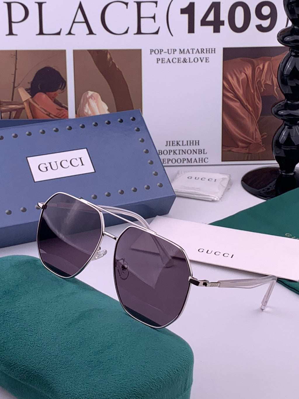 Gucci G4202 Polarized Aviator Orange Lens Sunglasses for Men & Women - 382116 - detail image 2