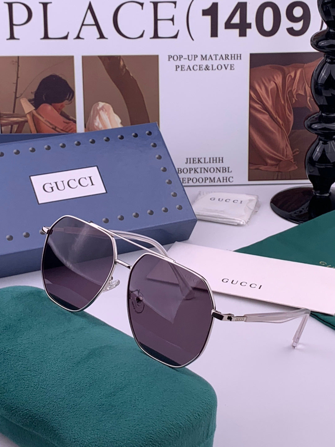 Gucci G4202 Polarized Aviator Orange Lens Sunglasses for Men & Women - 382116 - detail image 2