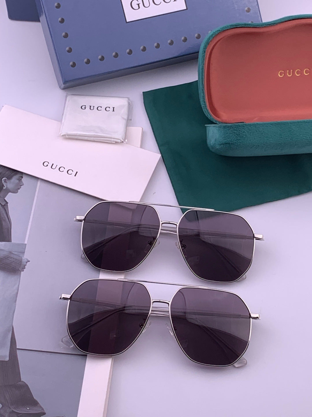 Gucci G4202 Polarized Aviator Orange Lens Sunglasses for Men & Women - 382116 - detail image 7