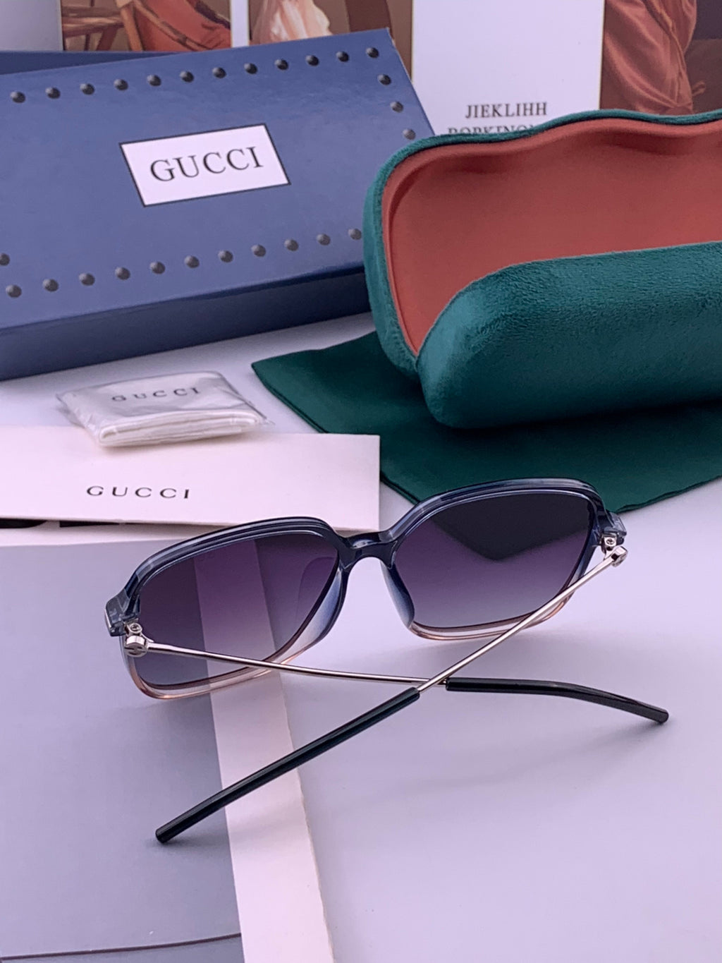 Gucci G9747 Polarized Round Black Lens Sunglasses for Women - 382124 - detail image 4