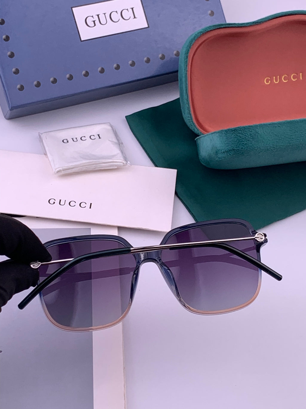 Gucci G9747 Polarized Round Black Lens Sunglasses for Women - 382124 - detail image 5