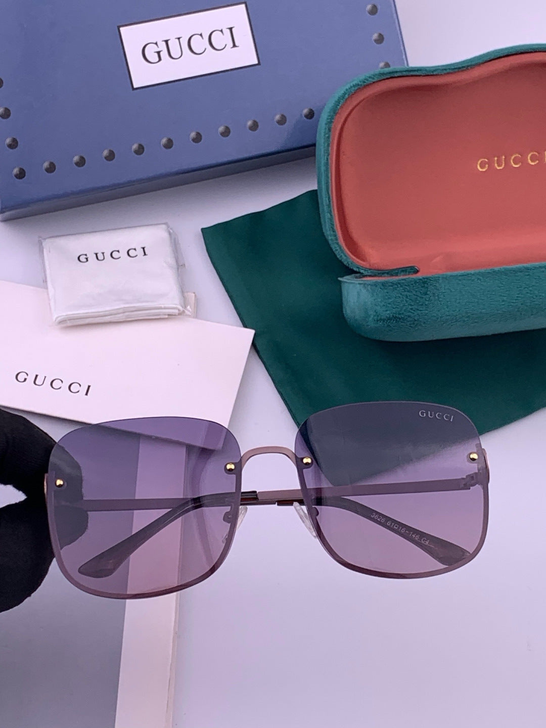 Gucci G6362 Round Black Lens Sunglasses for Men & Women - 382085