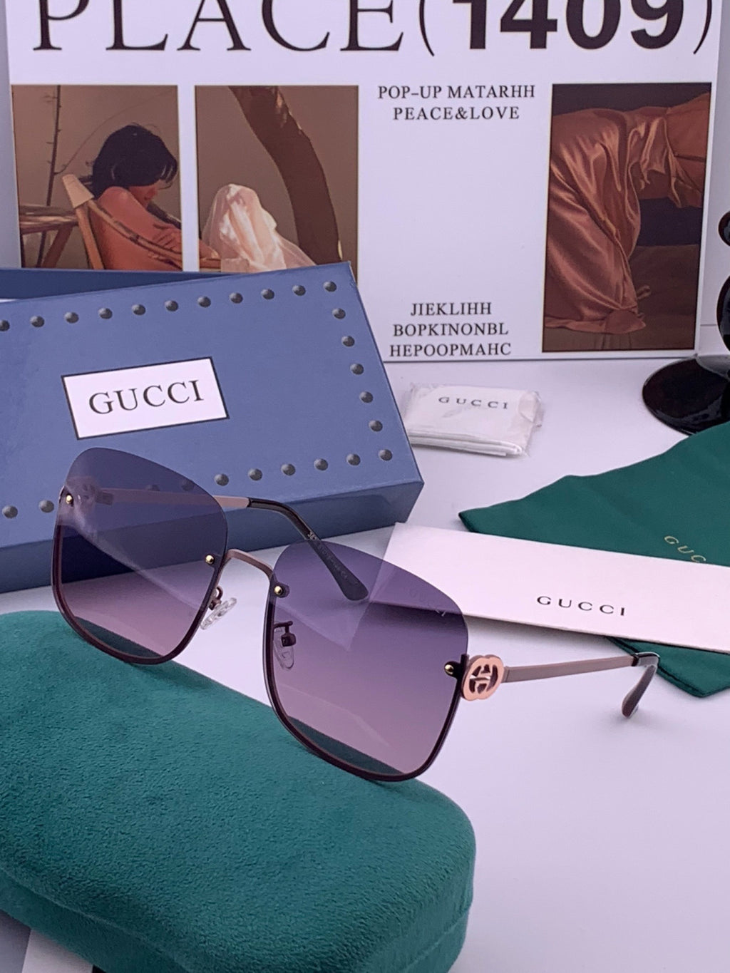 Gucci G6362 Round Black Lens Sunglasses for Men & Women - 382085 - detail image 2