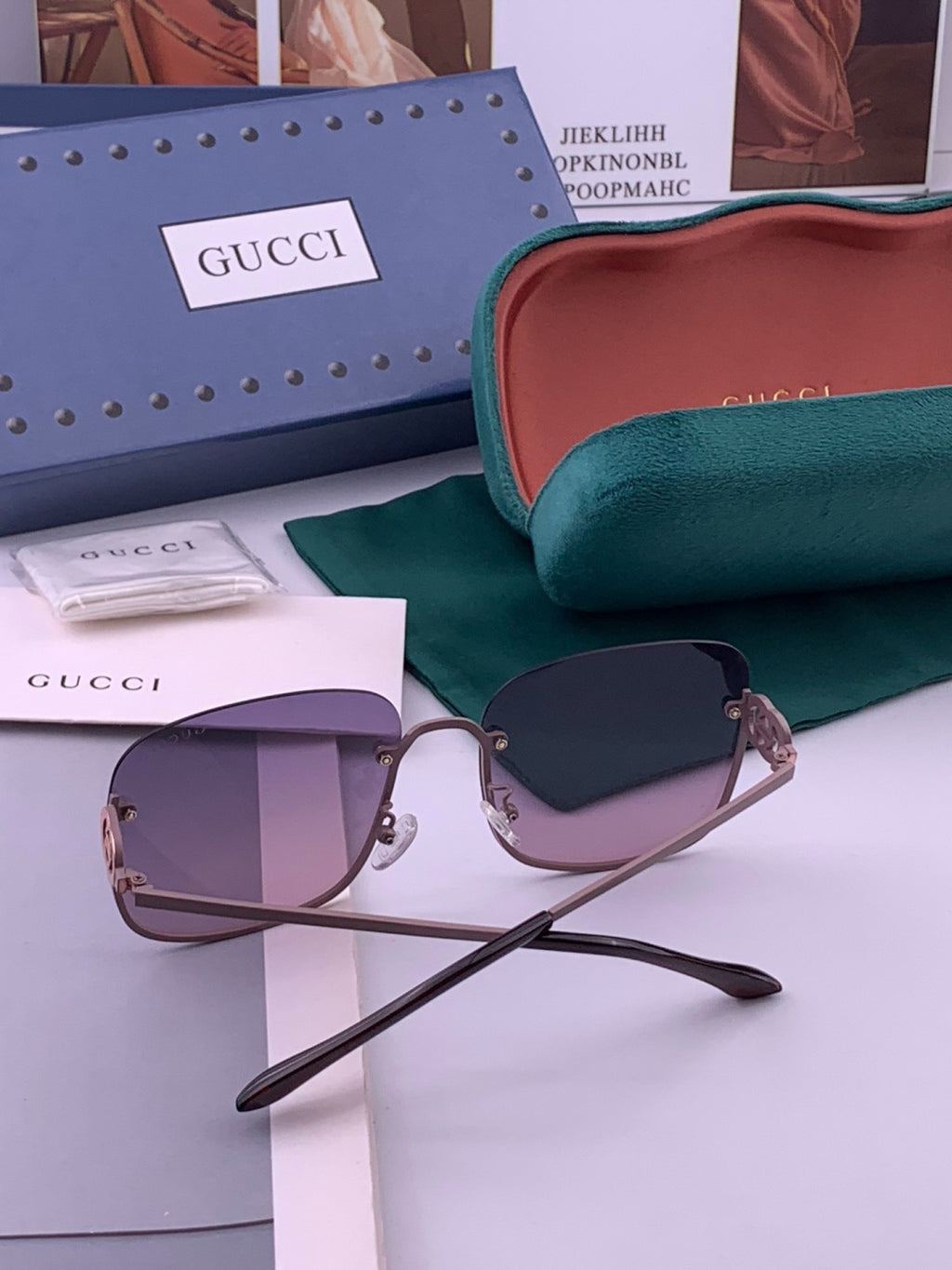 Gucci G6362 Round Black Lens Sunglasses for Men & Women - 382085 - detail image 7