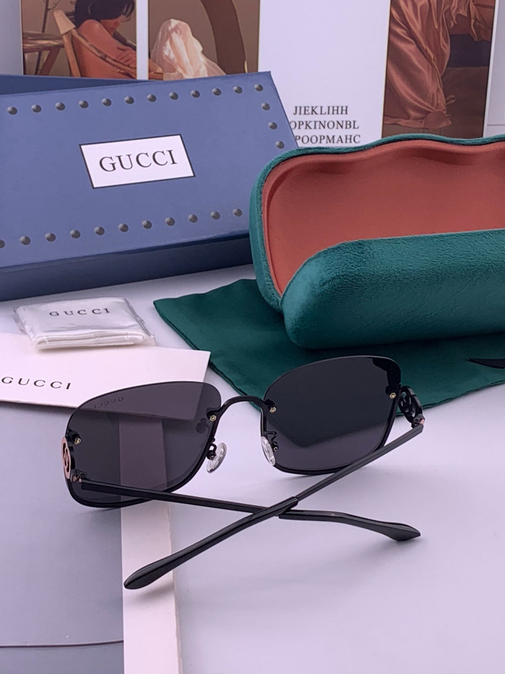 Gucci G6362 Round Black Lens Sunglasses for Men & Women - 382086 - detail image 5
