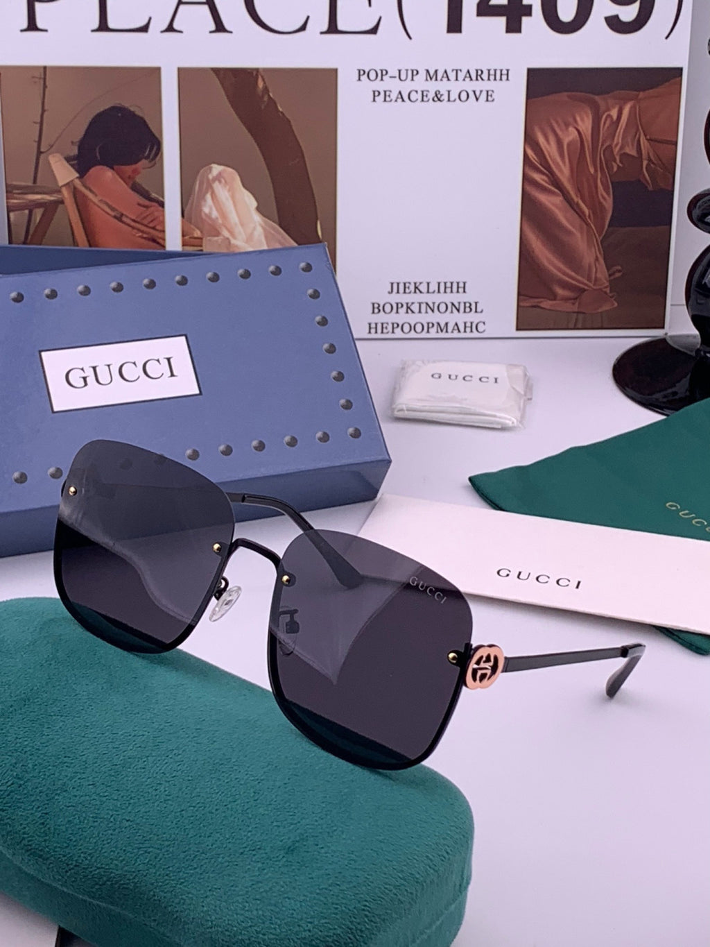 Gucci G6362 Round Black Lens Sunglasses for Men & Women - 382086 - detail image 2