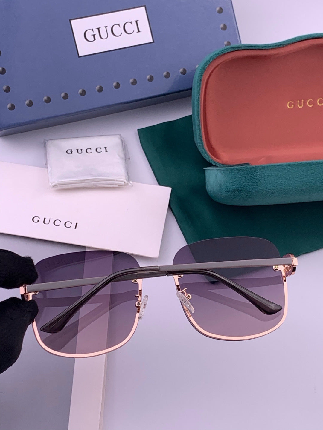 Gucci G6362 Round Black Lens Sunglasses for Men & Women - 382087 - detail image 4