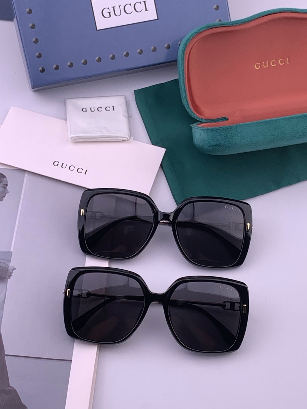 Gucci G9750 Polarized Square Red Lens Sunglasses for Women - 382088 - detail image 7