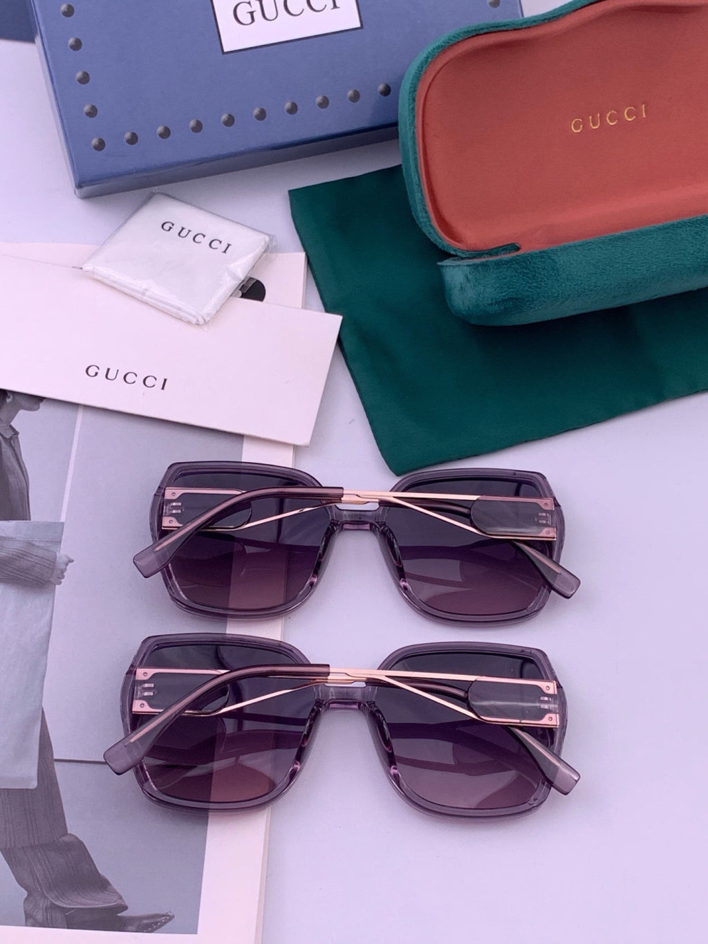 Gucci G9356 Polarized Round Purple Lens Sunglasses for Women - 382097 - detail image 7