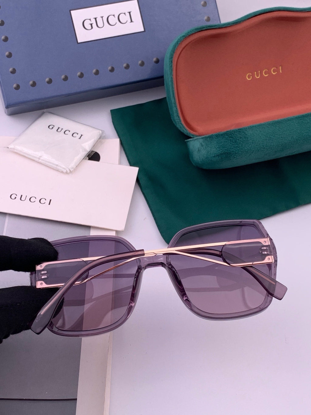 Gucci G9356 Polarized Round Purple Lens Sunglasses for Women - 382097 - detail image 4