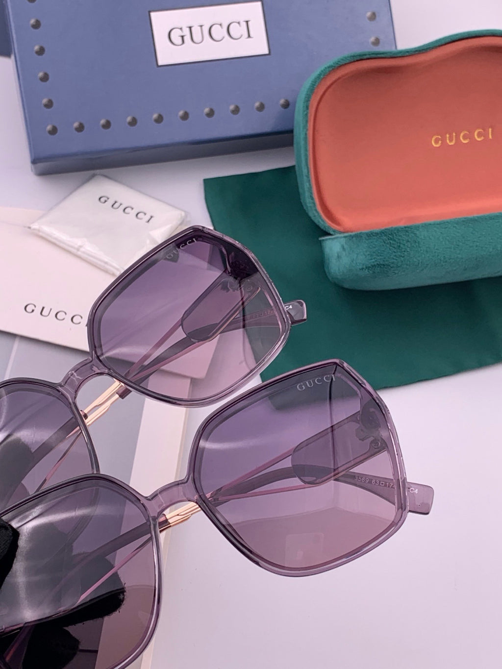 Gucci G9356 Polarized Round Purple Lens Sunglasses for Women - 382097 - detail image 5